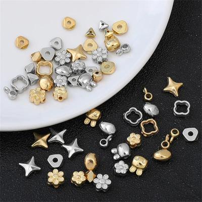 30-50 Uds chapado en oro/rodio CCB cuentas espaciales sueltas cuentas de flores de estrella para pulsera collar DIY joyería hacer cuentas