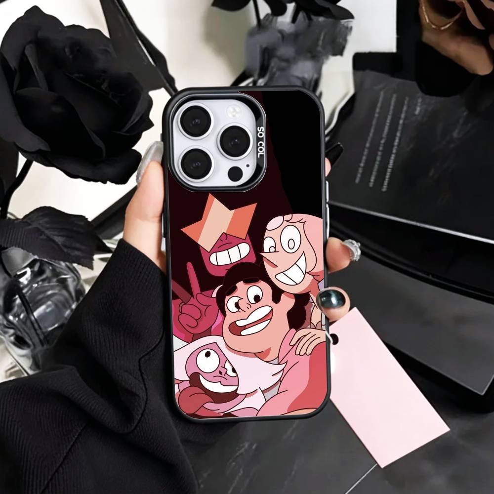 L-LGBTQ  S-Steven U-Universe   Phone Case For iPhone17,16,15,14,13,12,11 Plus,Pro Max Colored Silver Plated Inside Cover