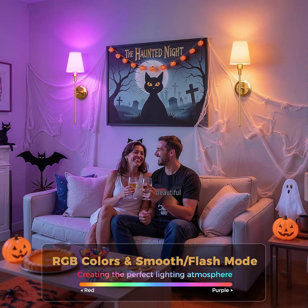 Nordic Wireless RGB Dimmable Ambiance Wall Lamp for Bedroom Sofa Stairs