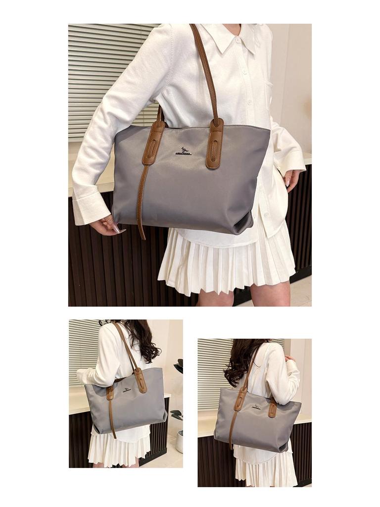 Jesienna Damska Torba Tote Dużej Pojemności - Jednolity Kolor, Wszechstronna, Modna Styl Na Ramię i Pod Ramię