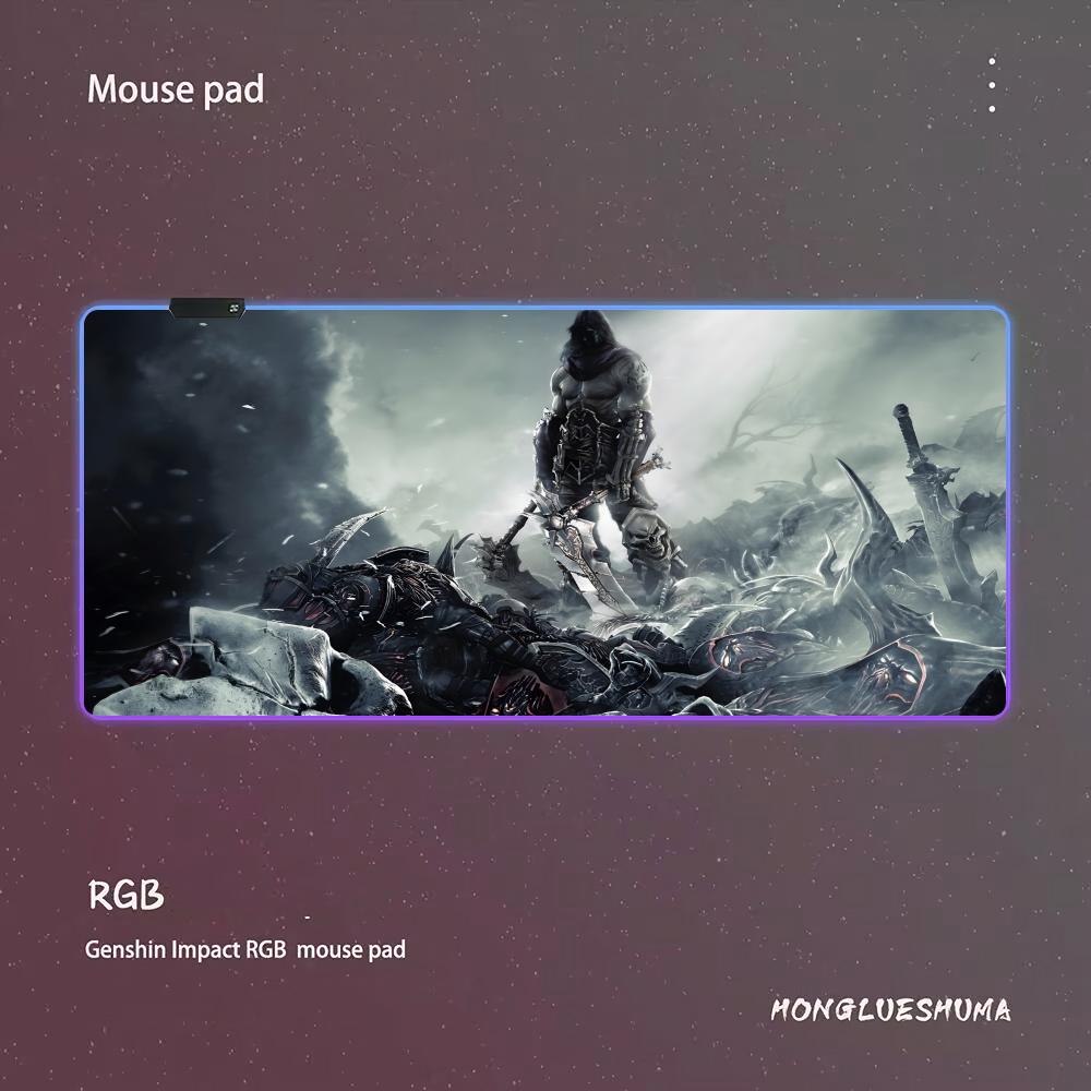 Игровой коврик для мыши Darksiders RGB Игровой коврик для мыши Настольный коврик HD Геймерский Большой светодиодный свет XXL Коврики для мыши RGB600x300x3mm
