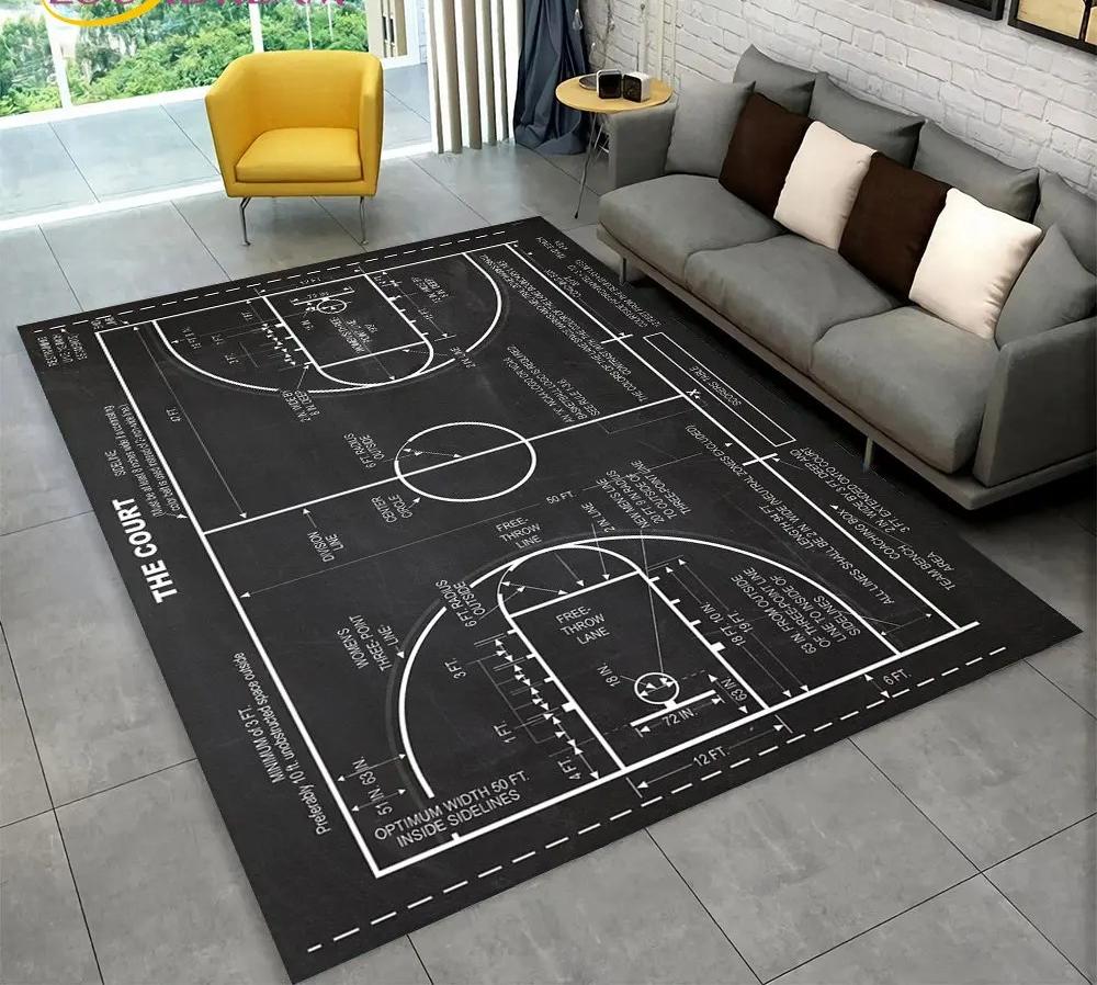

Basketball Cour Cartoon Carpet Indoor Non-slip Creative Doormat Floor Rug Bedroom Accessories Decoration Props Outdoor Decor Mat 40x60cm