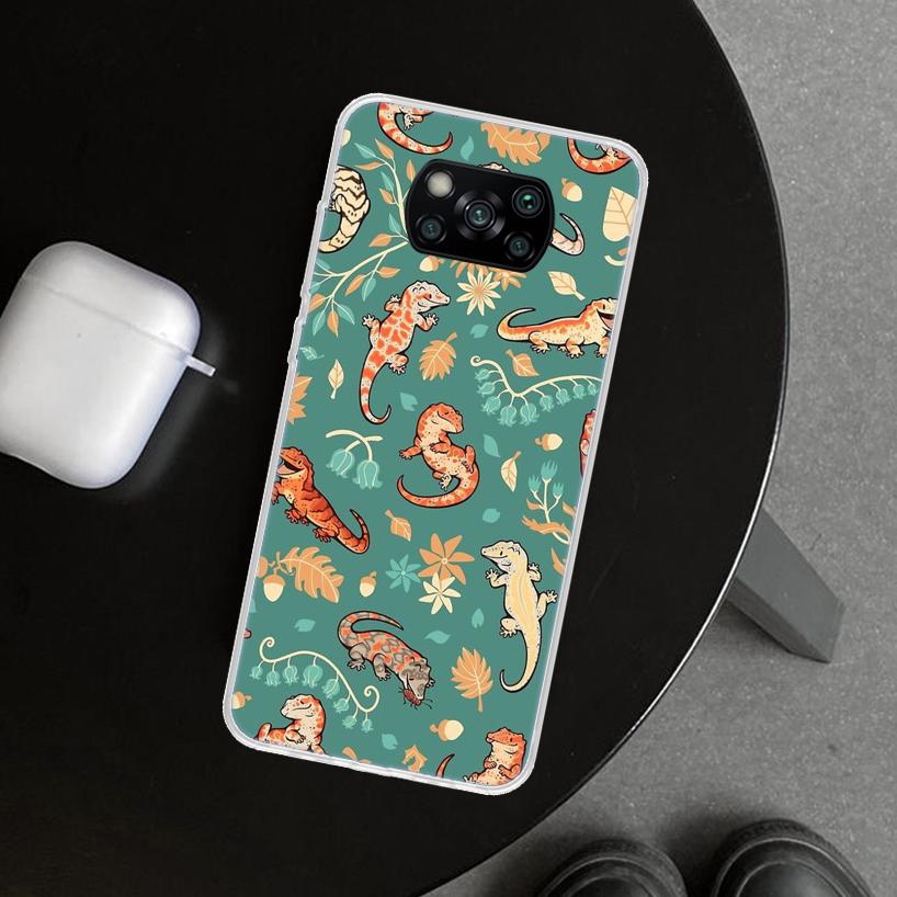 

Чехол для телефона с ящерицами и гекконами для Xiaomi Poco X6 X5 X7 Pro F7 Ultra Redmi 15C 15 13C 13 12C 12 10C 10 10A 9C 9A 9T 9 Coque Poc Redmi 12C