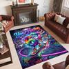 Decorative Artwork Theme Crystal Velvet Rug Personalized Custom Name Text Soft Floor Mat Home Decor