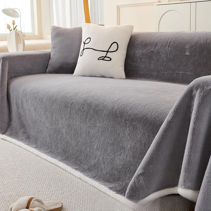 

Плюшевый цельный чехол для дивана, универсальное универсальное одеяло с полным покрытием, крем против царапин, ветровой зимний чехол для дивана 180*260