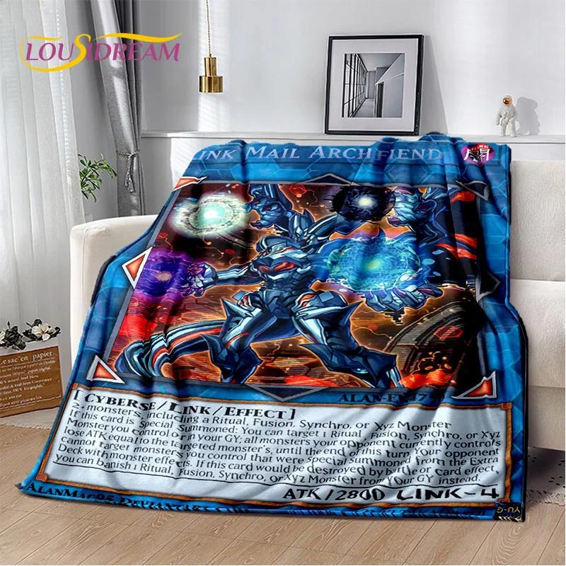 3D Monster Gold Card Cartoon Yu-Gi-Oh Anime Dack Magician Game Soft Flannel Blanket for Bed Bedroom Sofa Picnic,Outdoors Leisure