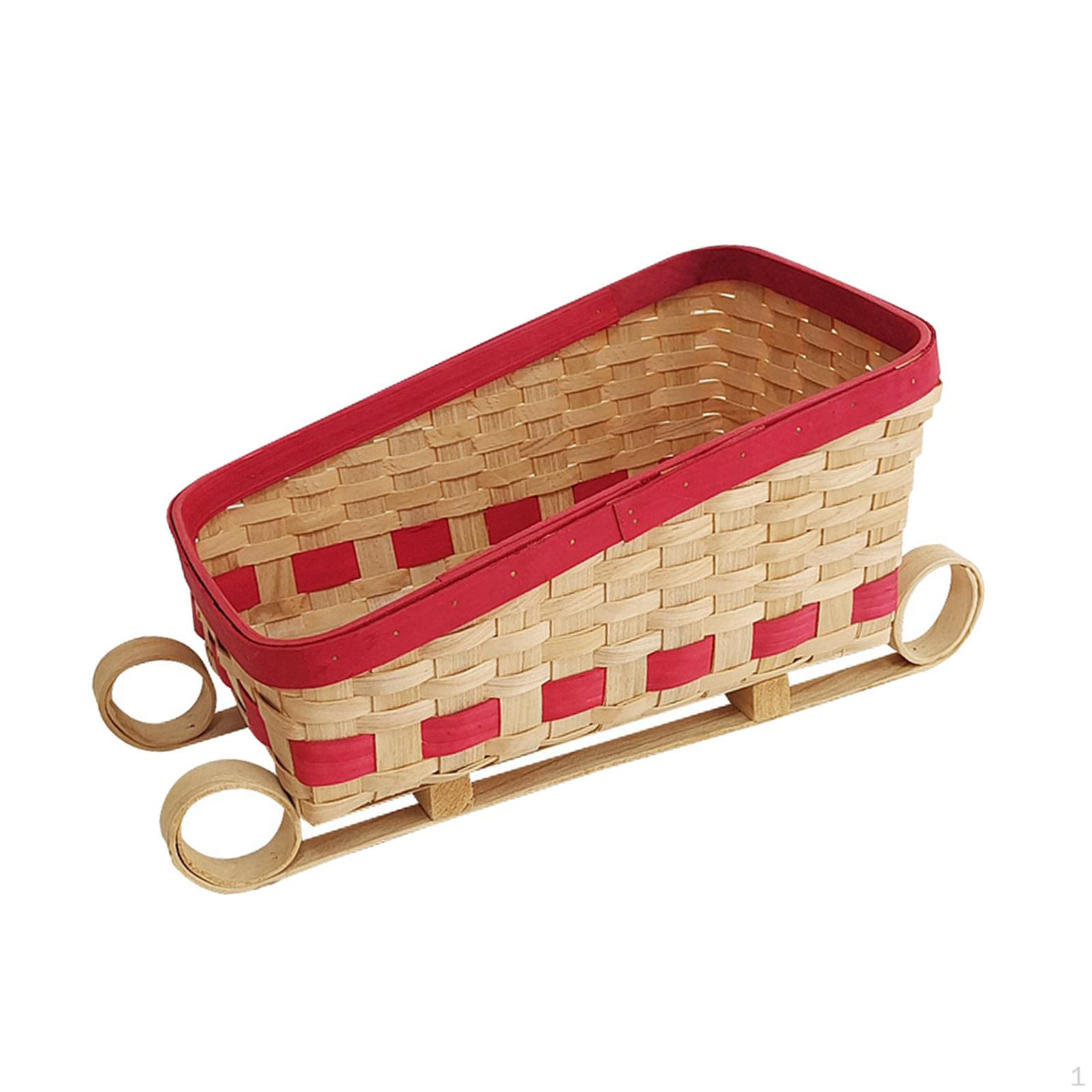 Festive Holiday Sleigh Decorative Storage Basket 34x20x18cm 2140₽