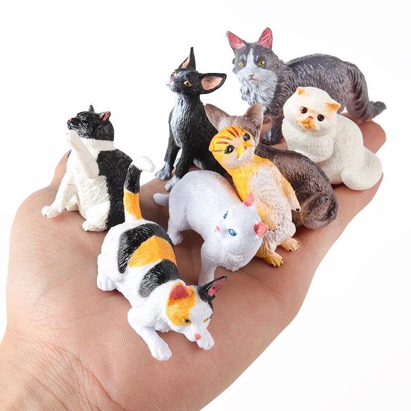 Oenux 16pcs Mini Dog Animals Model Action Figure Schnauzer Chow Chow Puppy Figurines Devon Rex Cat Cake Toppers Toy Kid Gift