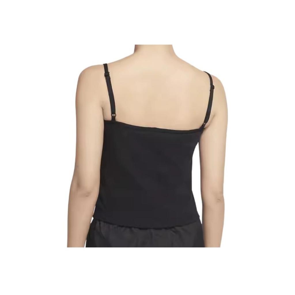 Nike Solid Color Knitted Embroidered Breathable Tank Top Women tops Black CZ9295-010