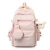 Schoolbag new Korean version solid color small fresh middle and high school students multi-compartment backpack campus ins wind large capacity 