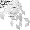 300pcs Diamond Shape Mirror Pieces Small Rhombus Mirror Mosaic Tiles Art Wall Door Home Decoration Self Adhesive Disco Mirror Mosaic Tiles