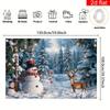 2D Christmas Winter Forest Backdrop Snowman Reindeer Party Photography Background