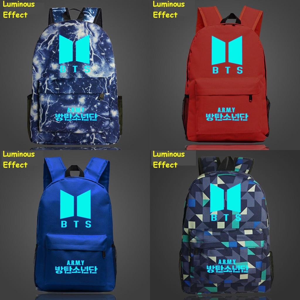 Bts Kpop Bangtan Boys Leuchtender Rucksack Mode Nylon Schulter Reise Tasche Schule