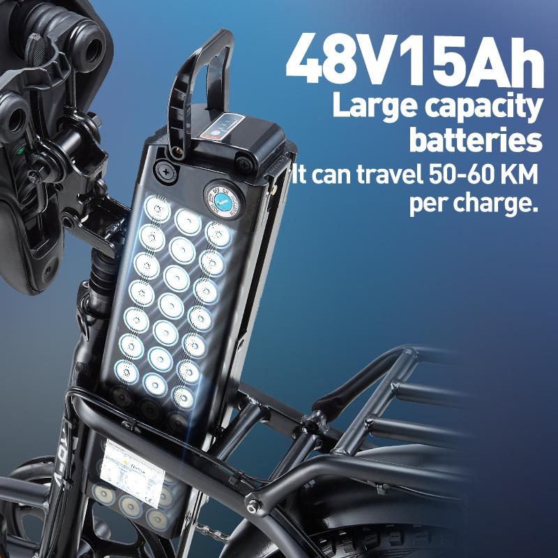 BURCHDA-R8V48V 15Ah 1000W Li-Ionen-Akku Wiederaufladbarer Akku-Zellenpack E-Bikes Lithium-Li-Ionen-Akku Ladung