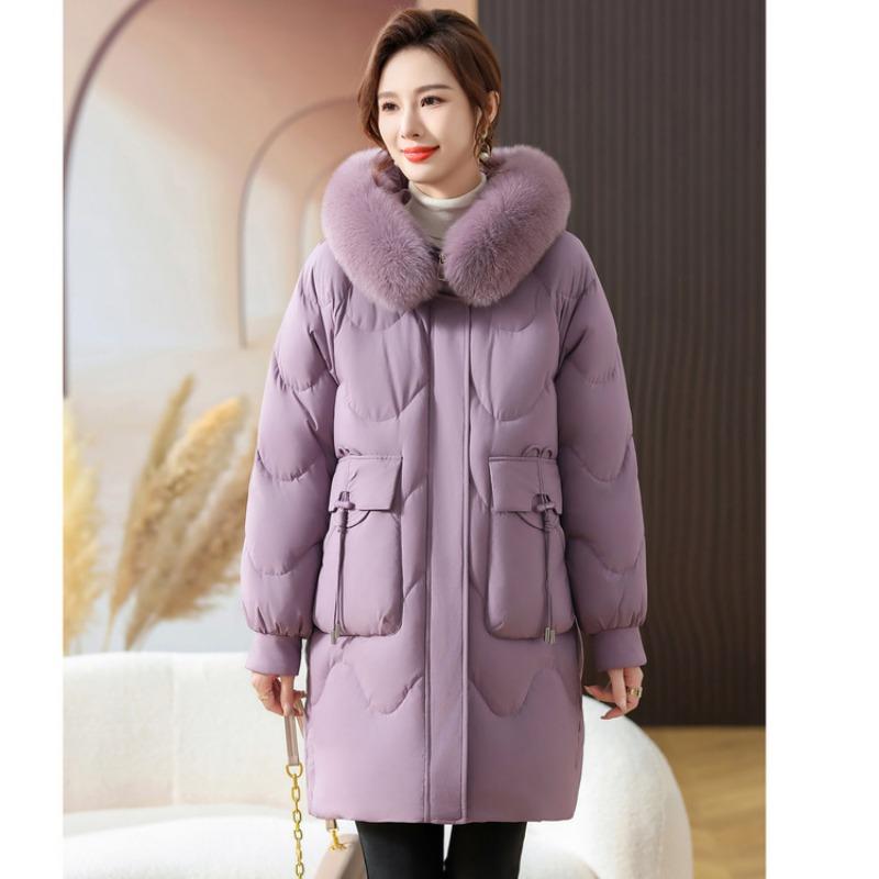 Down Jacket Women's Winter New Product Year-old Middle-aged and Elderly Women's Clothing Mother Clothing Medium and Long Fox Fur Collar Jacket