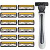Stainless Steel Triple Blade Manual Shaving Razor for Men - 21 Blades