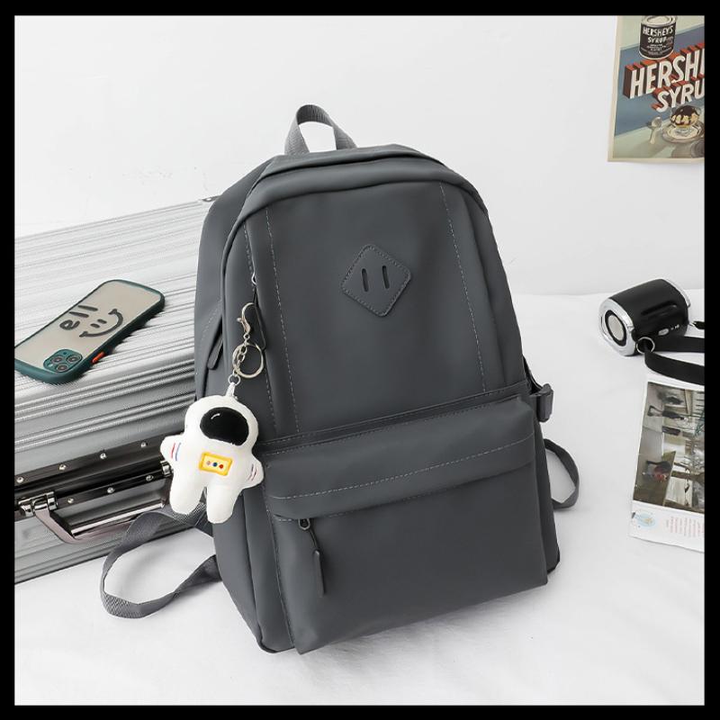 Unisex Advanced PU Schoolbags for College Students High School Elegant Black 3 Pcs Set Backpack with Study Bag Pencil Box