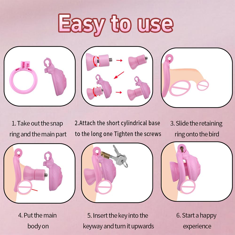 ORALSX Male Chastity Cage With 4 Size Rings For Man Sissy Chastity Device Positive/Negative Cock Cage Sex Toys Adult Games