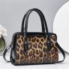 A Retro Shiny Leather Leopard Print Single-shoulder Bag for Women