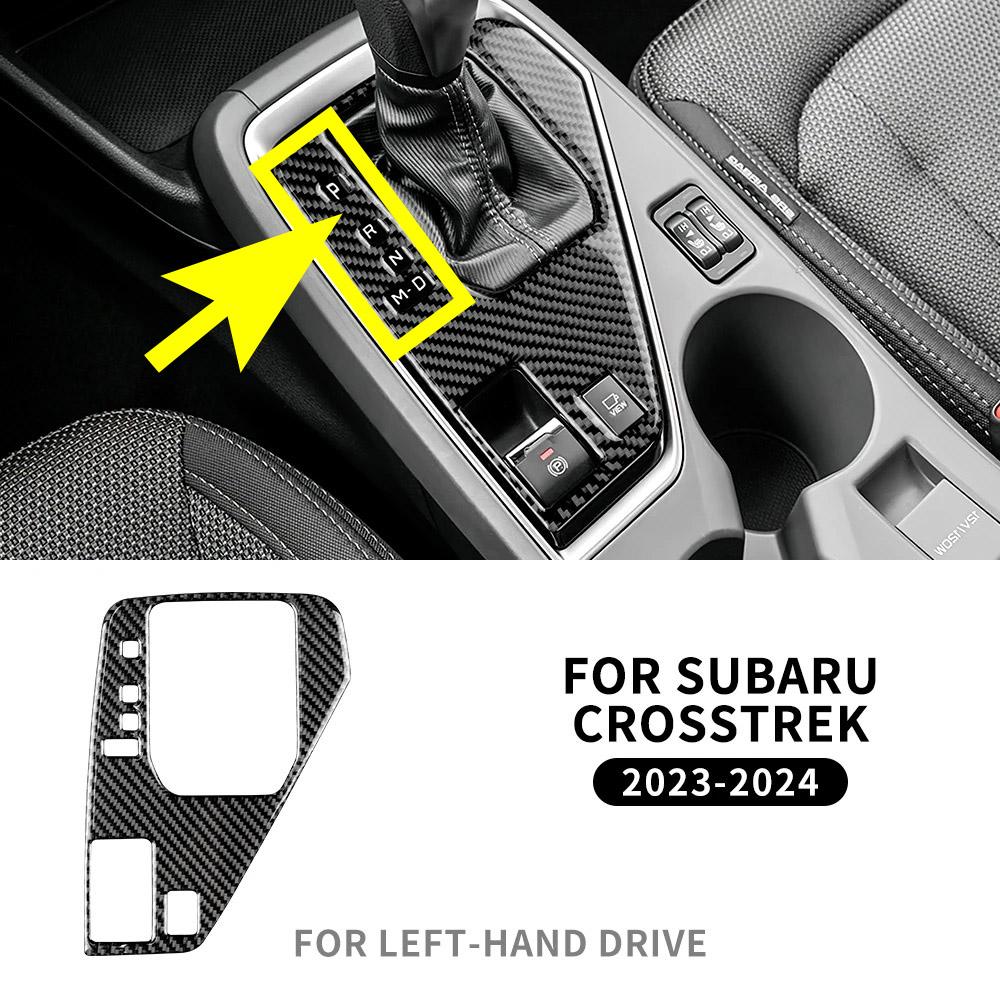 For USDM For Subaru Crosstrek Impreza 2025 Real Soft Carbon Fiber LHD Sticker Car Gear Shift Panel Interior Trim Accessories