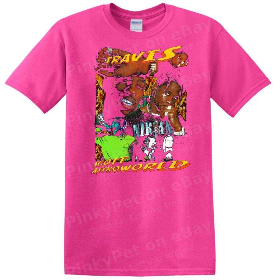 Travis Scott Astroworld Graphic T Shirt Vintage Art Colorful Music Tee