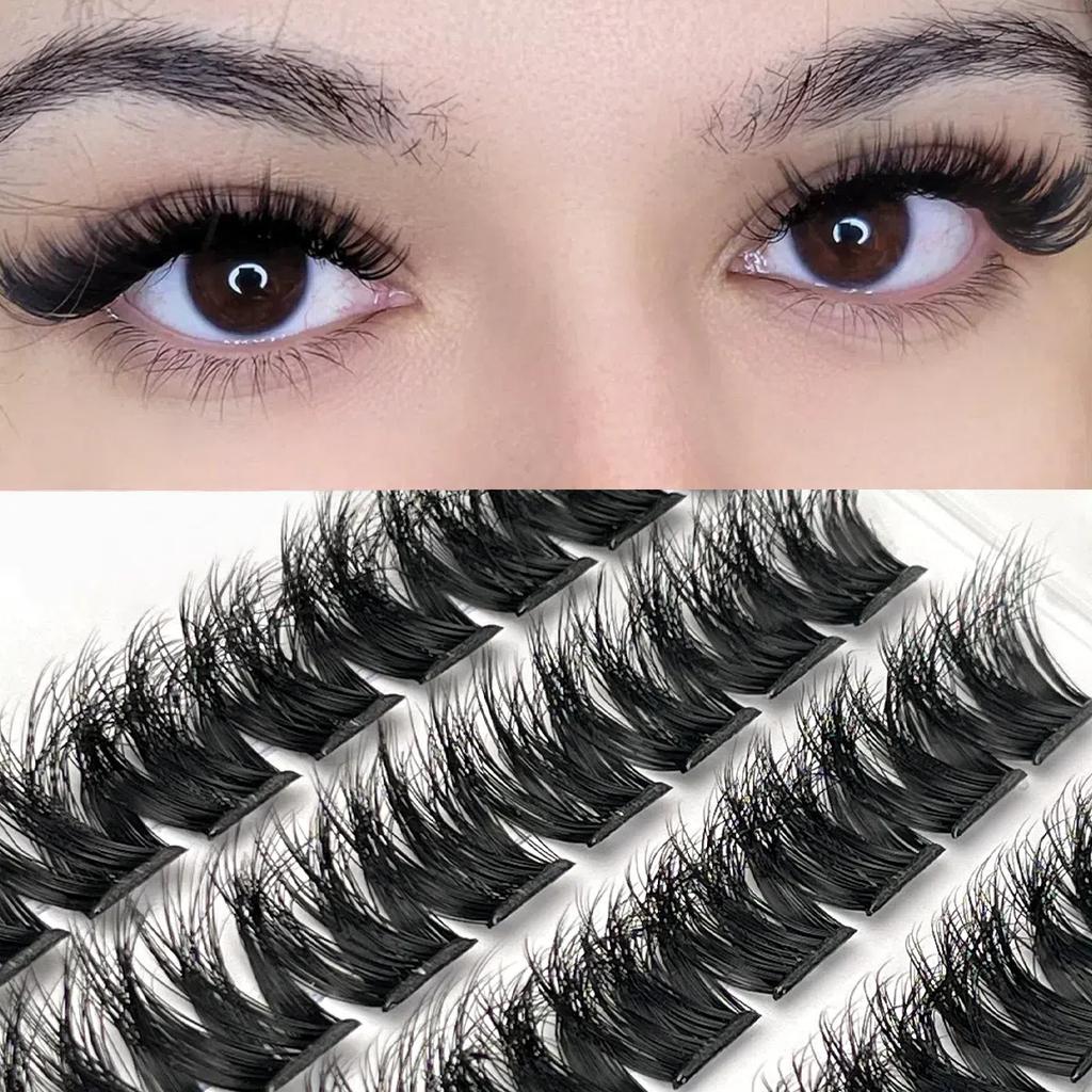 Glue-Free False Lashes - Fluffy Volume, 3D Multi-Layer, Euro/Asian Style, Single Clusters