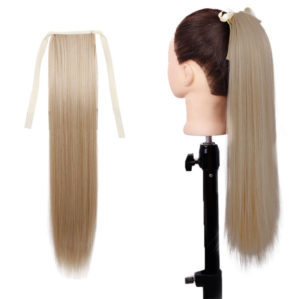 

Женские длинные прямые волосы MISSQUEEN на заколке для наращивания «конский хвост», черные, блонд, синтетическое термостойкое волокно 55cm-100g&China