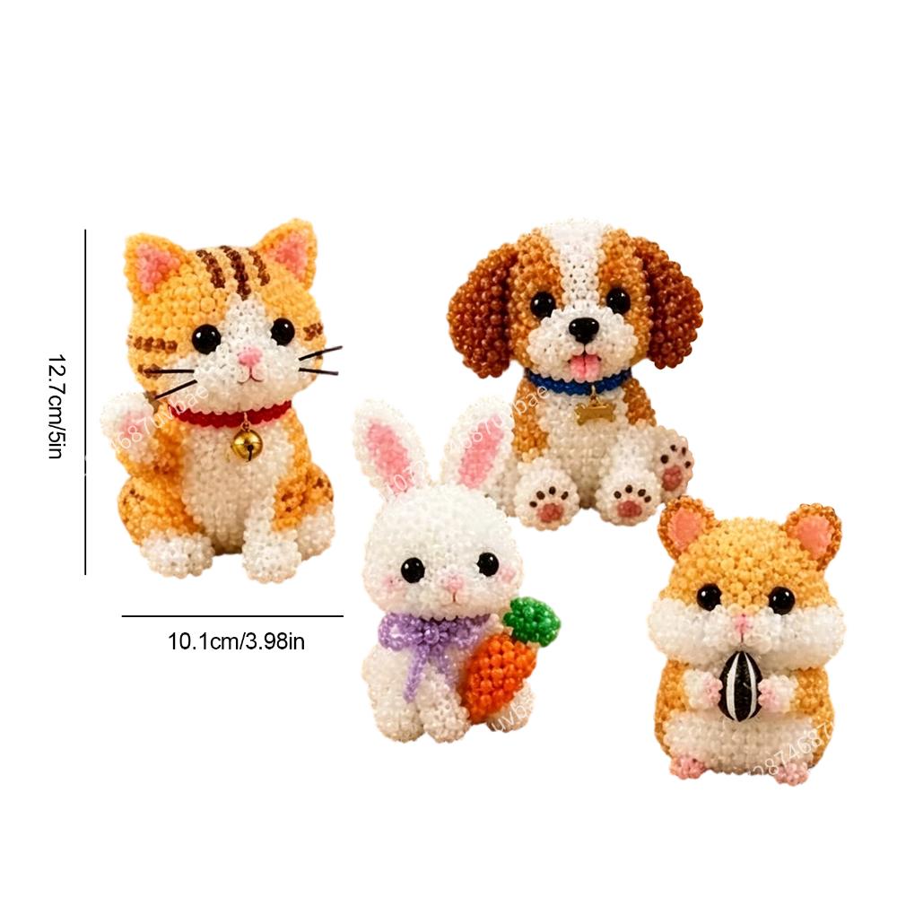 DIY 3D Beaded Animal Craft Set Creative Handmade Mini Animal Beading Kit With Detailed Instructions For Adults Teens Beginner