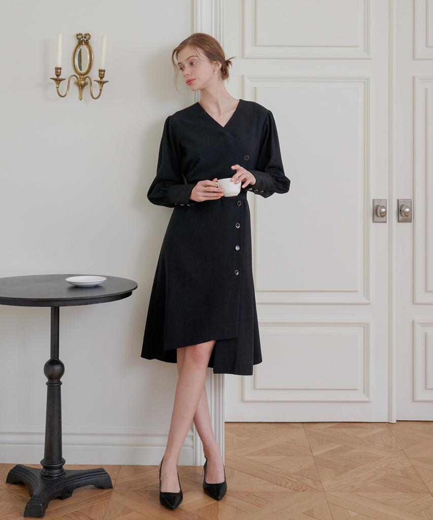 BIBYSEOB Diagonal Long Dress Black [T41]