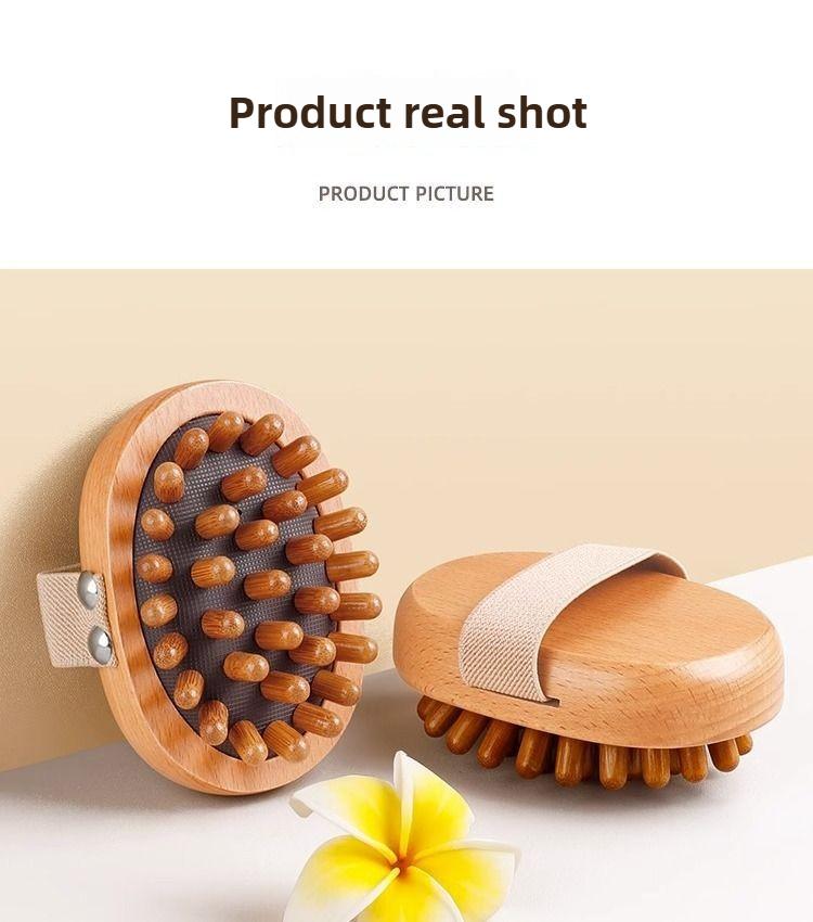 Kropps anti-cellulittbørste beroligende eterisk treolje Spa Luftpute Massasje Hår Kam Hodebunn Massasjebørste Kroppsmassasjeapparat
