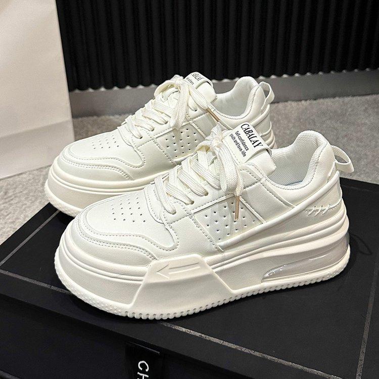 

Cheese milk cover platform white shoes women s 2025 autumn and winter new heightening air cushion casual board shoes women s real leather shoes chil 35