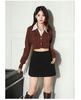 Autumn 2025 High-Waisted Woolen Half-Skirt for Women - Slimming, Hip-Hugging Design with Anti-Exposure Lining
