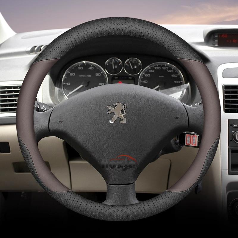 35cm 38cm Leather Car Steering Wheel Cover for Peugeot 5008 408 308 Rifter e-Expert Expert e-Traveller Landtrek Accessories