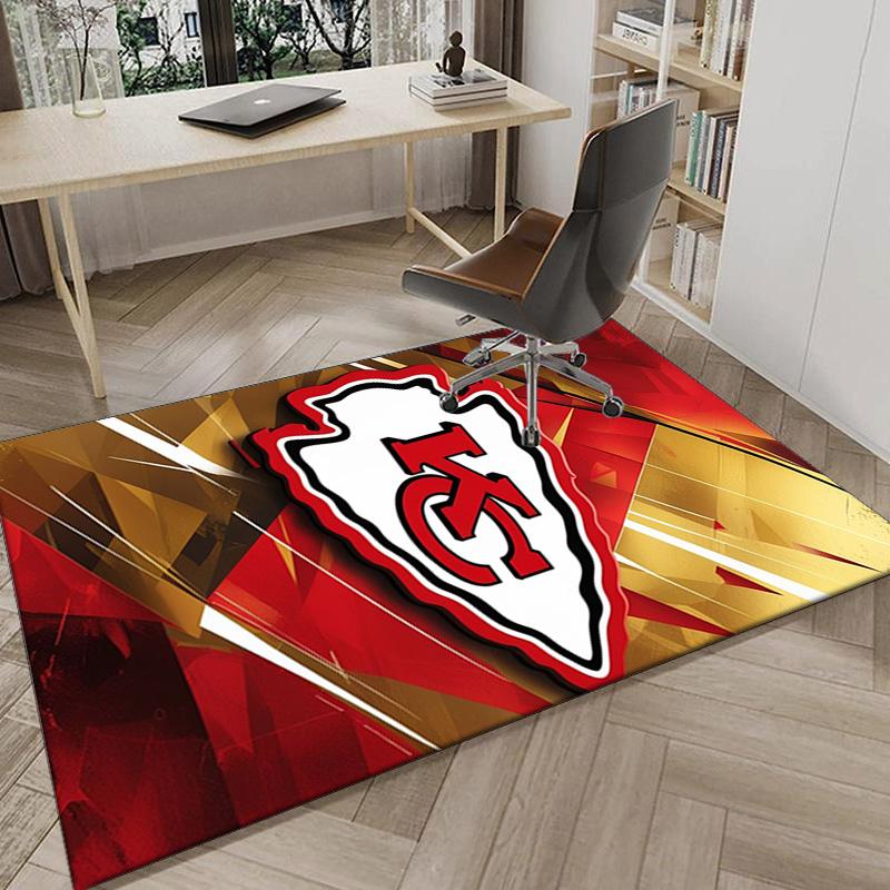 City Chiefs Emblem Printed Area Rug for Office, Chair Rug, Decorative Carpet Floor Mat, Large Size Fan gifts Christmas gifts