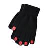 Women Knitted Gloves Winter Gloves with Red Nails Thickened Warm Full Finger Gloves for Daily Outings Skiing Cycling