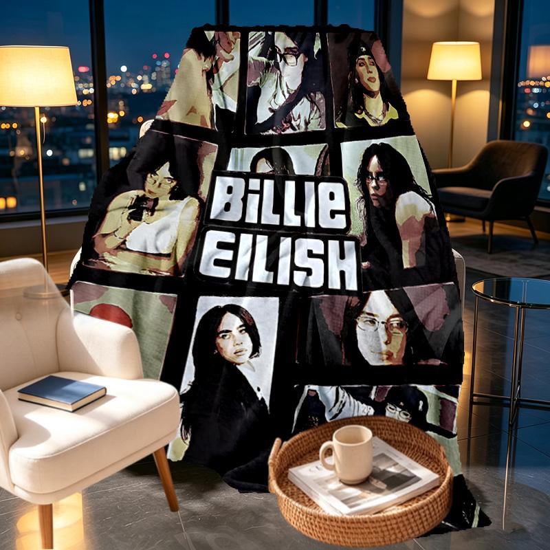 Billie Eilish Print Blanket - Soft & Comfortable, for Bedroom, Travel, Sofa, Home Decoration - Birthday Christmas Gift for Friend