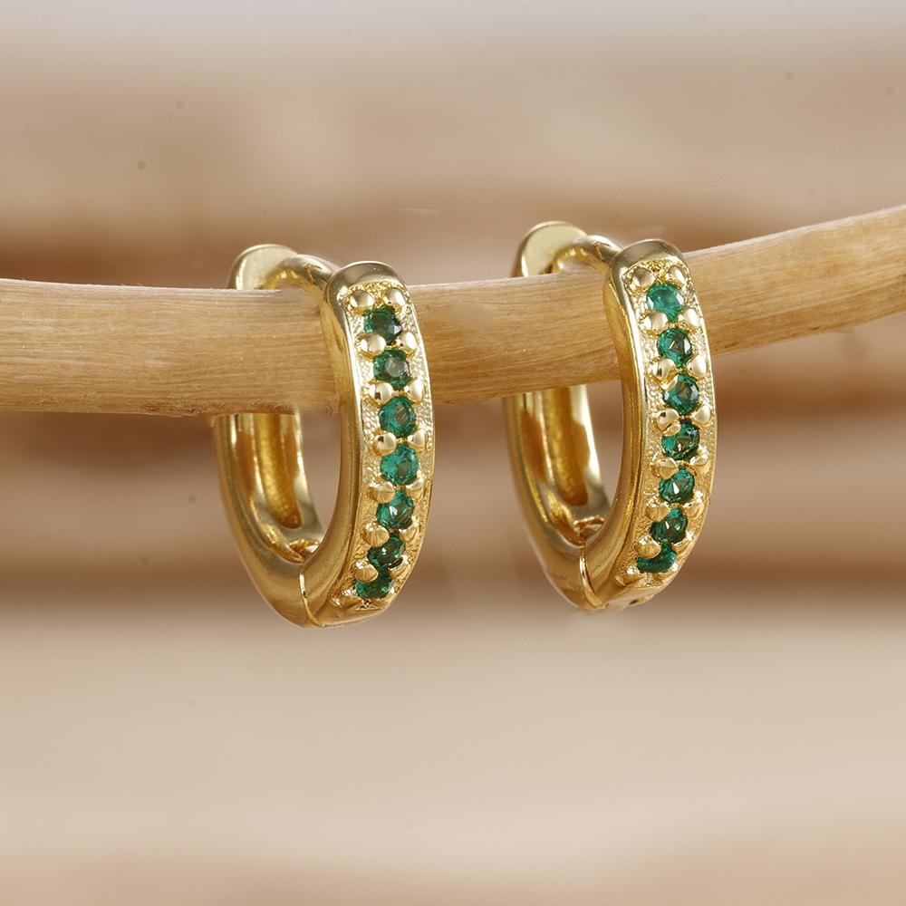 2PCS Stainless Steel Multicolor Zircon Geometry Drop Earrings For Women Fashion Creative Charm Dangle Earring Piercing Jewelry