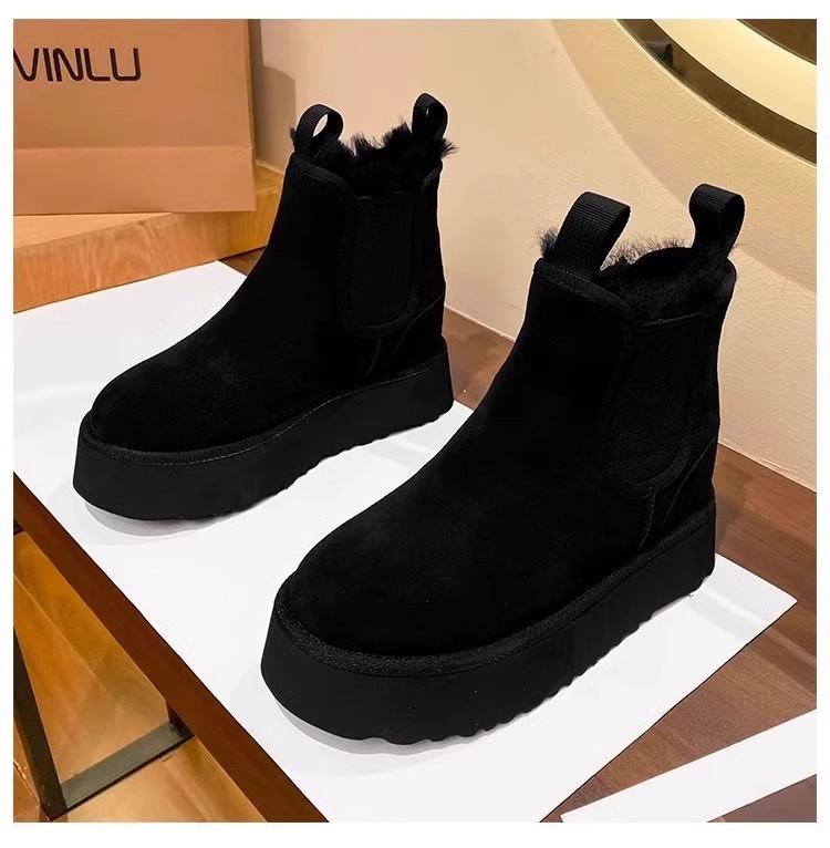 

Версия из коровьей кожи~ Зимние женские ботинки-дутики с небольшим внутренним увеличением высоты 9 см, бархатные, утепленные мехом, цельнокроеные, теплые хлопковые ботинки 39