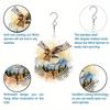 Eagle Wind Chime Outdoor Decor Kinetic Art Hanging Ornament for Porch Balcony Garden Durable Metal Eagle In Flight with Sunrise Forest Scene