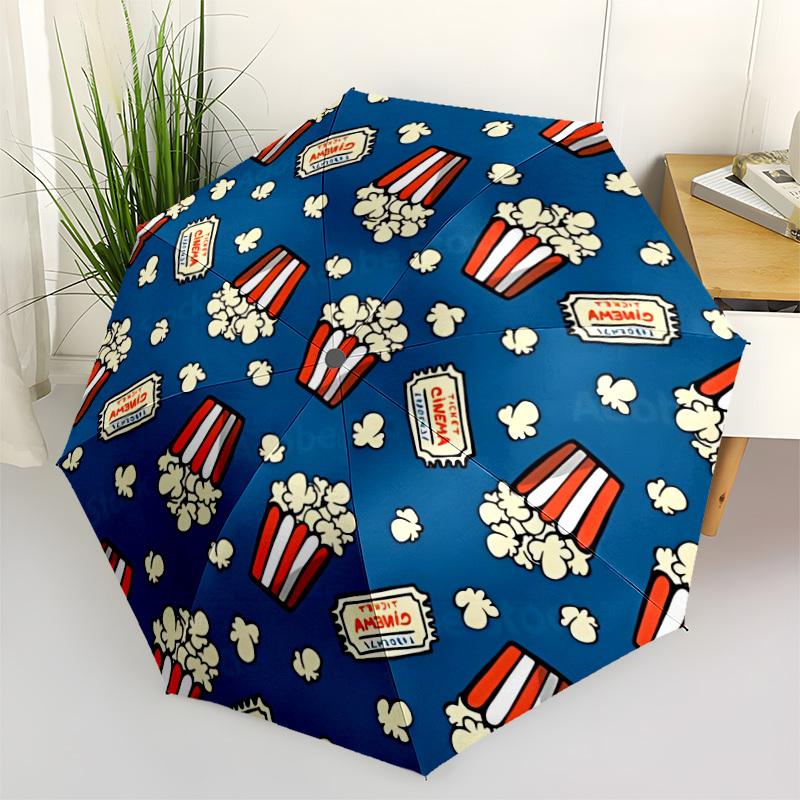 

1pc Popcorn Bucket Automatic Folding Umbrella. Portable collapsible design, Best birthday festival gift yy250924166