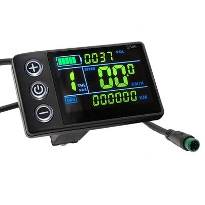 Elektrinio paspirtuko valdymo panelė 24V 36V 48V Universalus paspirtukas S866 Ekranas LCD Matuoklis Elektrinio dviračio spidometras Odometrai