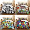 Cartoon Graffiti Print Bedding Set Single Twin Double Queen King Cal King Size Bed Linen Set