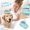 Pet Bath Brush with Dispenser for Dogs and Cats, Silicone Shampoo Brush for Bathing and Grooming