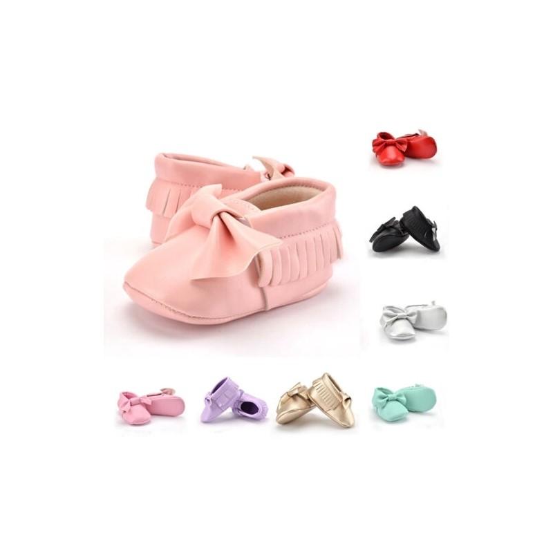 Hochwertige Baby-Leder-Krabbelschuhe mit weicher Sohle für Säuglingsjungen und -mädchen, stilvolle Quasten-Mokassins für Kleinkinder 0-18m