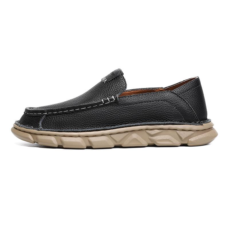 

2026 Hot Sale Men s Slip-on Casual Genuine Leather Loafers, Stylish, Breathable, No Stuffiness for Commute/Weekend/Driving Shoes 47 чорний