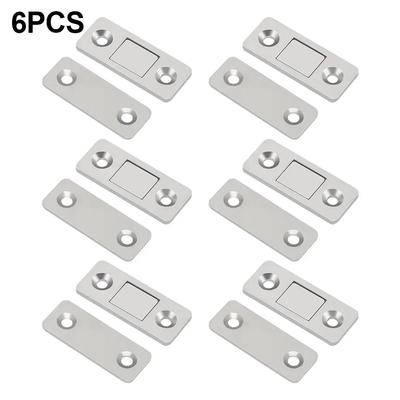 6pcs Magnetic Cabinet Catches Magnet Door Stoper Door Closer Furniture Door Hardware Screw Sticker  Invisible Magnetic Suction