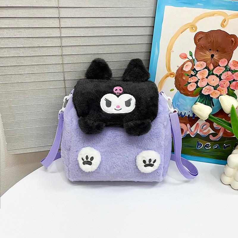 Soft Plush Childrens Shoulder Bag Charming Cartoon Design Lightweight Breathable Durable For School