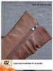 2024 Women's British Style Flat-Sole Velvet Mid-Length Martin Boots for Autumn and Winter