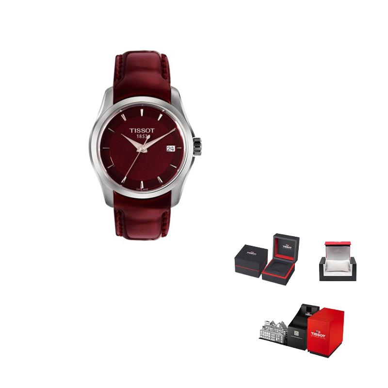 TISSOT Kutu Collection Quartz Movement 100m Water Resistance Women's Watch 32mm Red Watch Dial T035.210.16.371.01