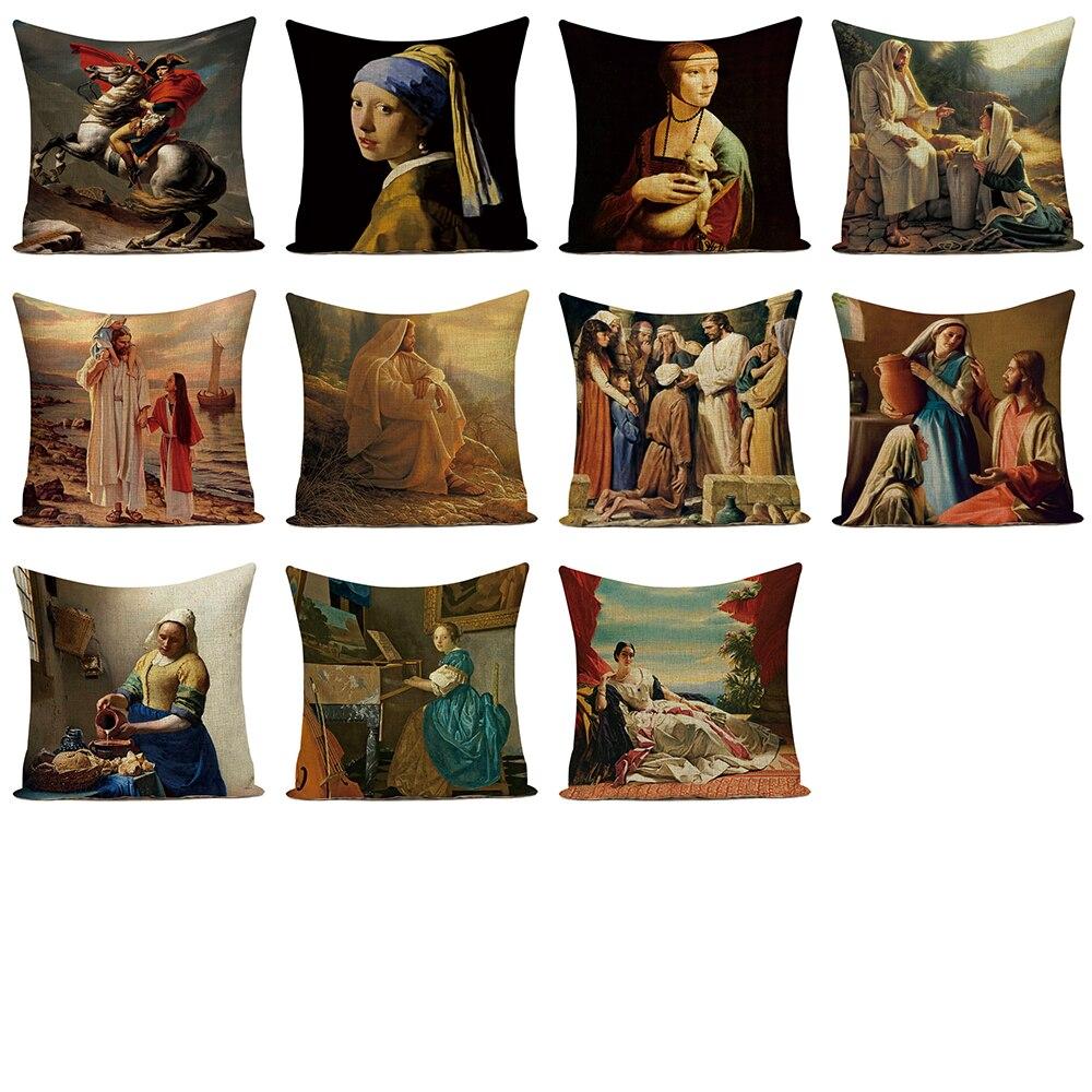 Satın alın Old Fashioned Cushion Cover Retro Characters Decoration